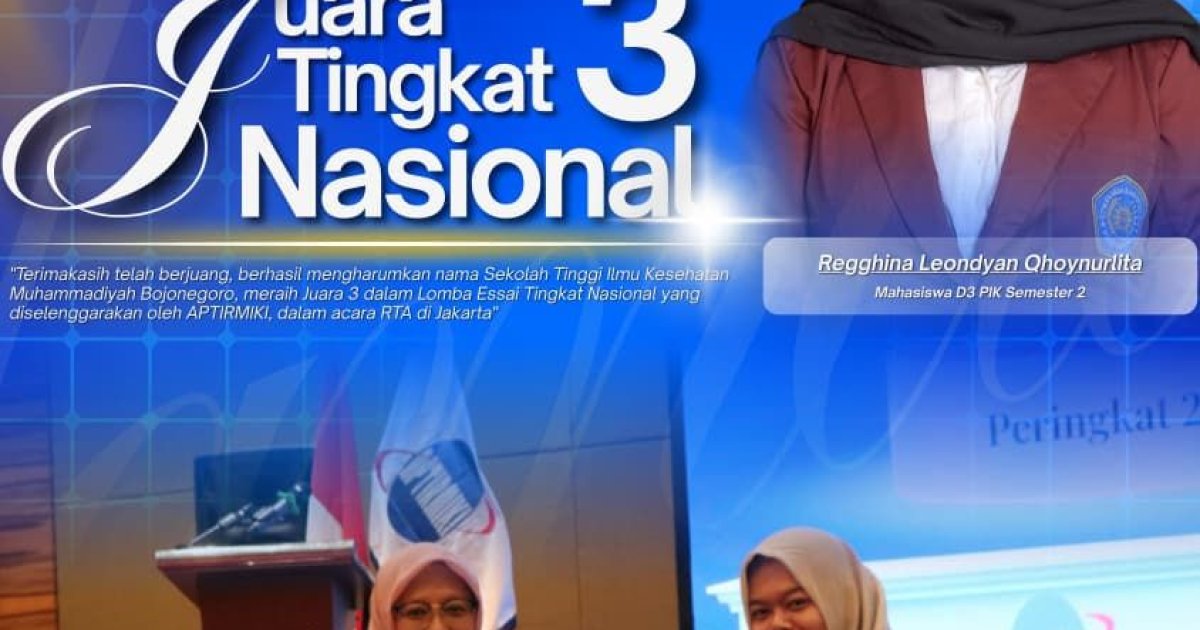 Mahasiswi STIKes Maboro Reggina Leondyan Qhoynurlita Raih Juara 3 Esai Tingkat Nasional di Ajang RTA APTIRMIKI Jakarta